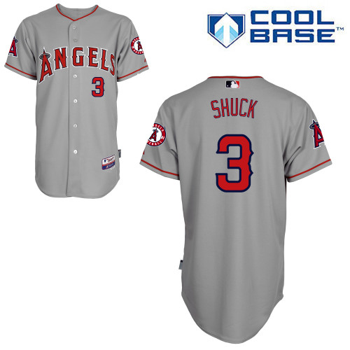 J-B Shuck #3 Youth Baseball Jersey-Los Angeles Angels of Anaheim Authentic Road Gray Cool Base MLB Jersey